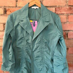 COMRAGS Blue-Green Taffeta Crunch Jacket, Made in Canada